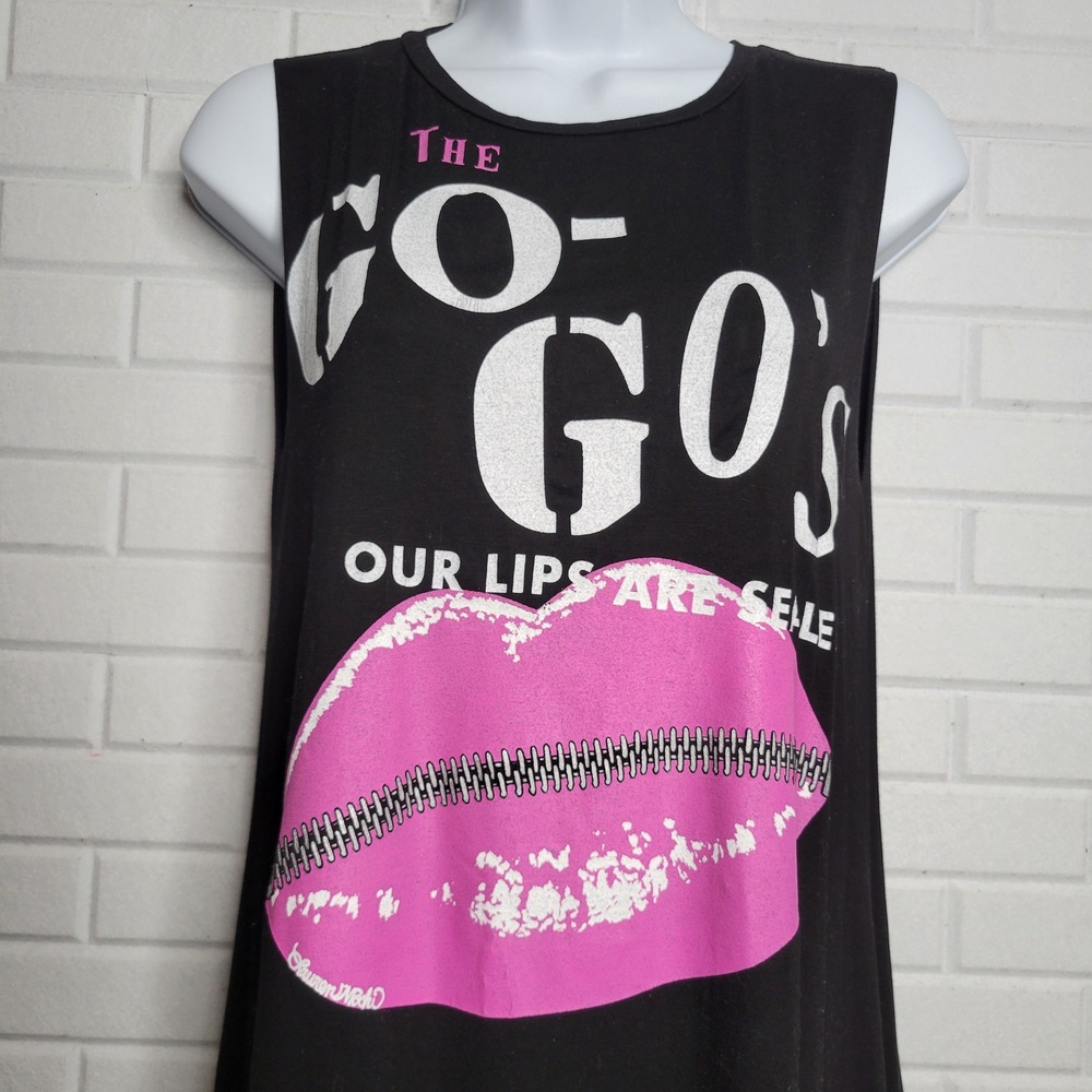Lauren Moshi The Go-Go's Band Tee Deanna T-shirt Dress Sz S Our Lips Are Sealed - Picture 3 of 13